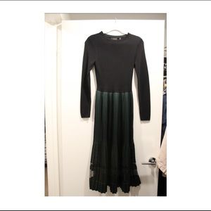 Ted baker black dress with green silky skirt